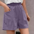 thumbnail image 3 of Cethrio Girls Shorts with Pockets, Relaxed Elastic Waist Casual Summer Shorts Purple Size 15-16 T, 3 of 7