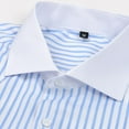 thumbnail image 3 of LIBRCLO Mens Long Sleeve Shirts Stripe Casual Button Down Shirts Slim Fit Business, 3 of 7