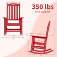 thumbnail image 2 of ACUEL Outdoor Rocking Chair,Pre-Assembled with Most Components for Effortless Installation,Red, 2 of 7