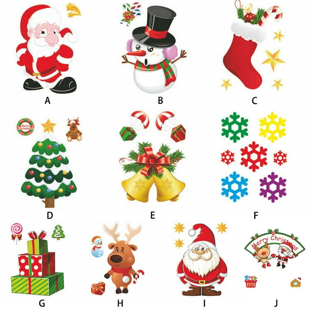 serony Christmas Static Sticker Fridge Window PVC Decal Home Office Shop Self-adhesive Decoration, Christmas Sock