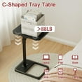 thumbnail image 5 of C Shaped Tv Trays Living Room End Table End Stand, Black Minimalist Wooden c Table for Sofa, Height Adjustable Tv Tray Tables Swivel Side Table for Dinner Eating, 5 of 8