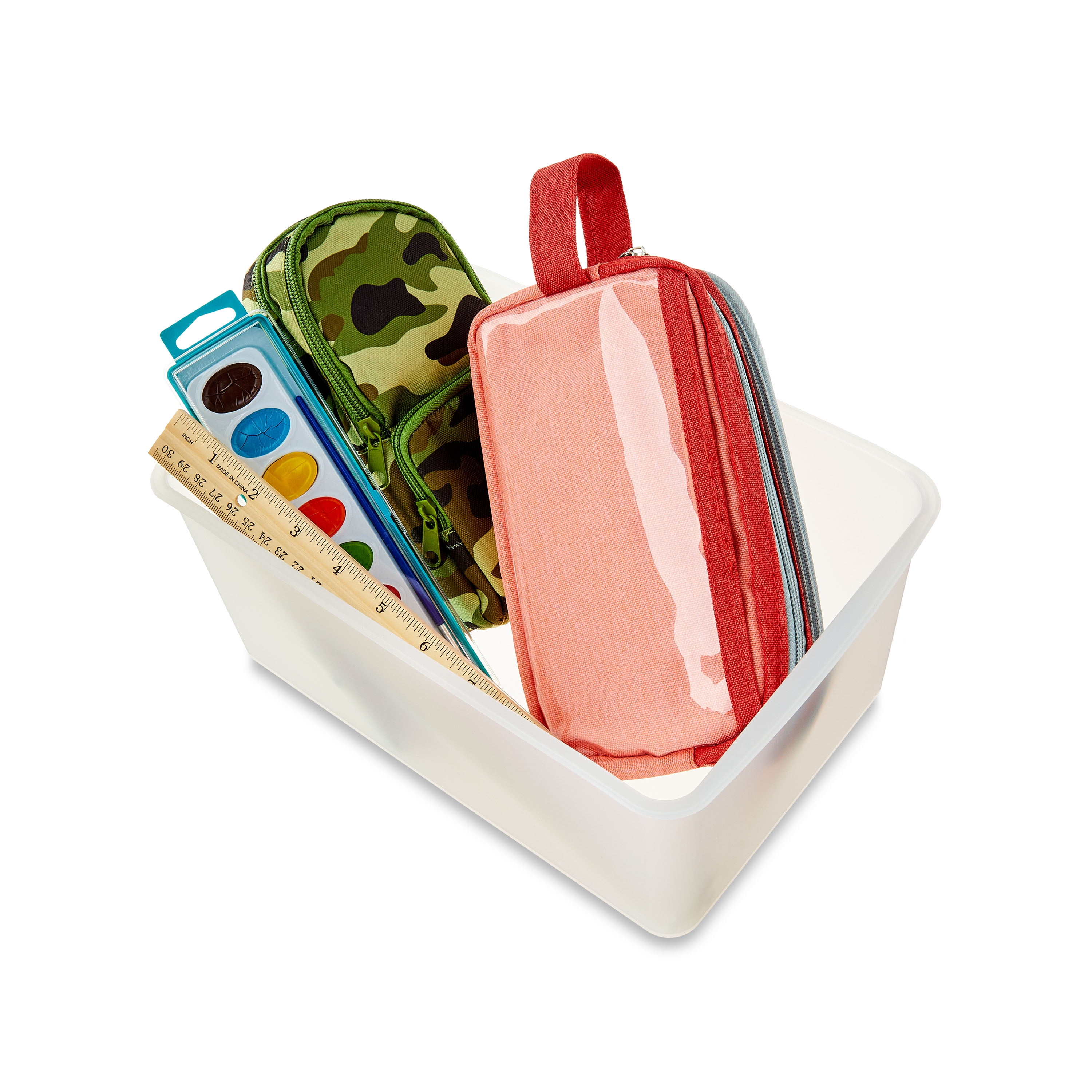 Pen+Gear Cubby Bin, 12.27 x 7.96 x 5.12 in, Clear, 8-Pack