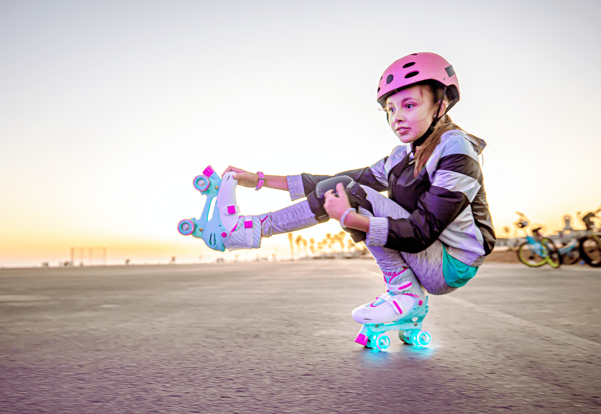 Yvolution Neon Kids Roller Skates Inline Size 3-6, One Pair, Skates for Boys and Girls, Green and Pink