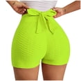 thumbnail image 1 of Gibobby Yoga leggings cortos Pantalones cortos de mallas elásticas con lazoEl poliésterPara uso diarioAl libreDama(Amarillo,CH), 1 of 5