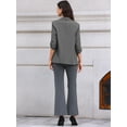 thumbnail image 3 of DARING DIVA Women's Ruched 3/4 Sleeve Shawl Collar Dressy Suit Jacket L Dark Gray, 3 of 6