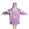 thumbnail image 2 of Purple Butterfly Pattern Blanket Hoodies for Kids 6-13YR Oversize Wearable Blanket Hoodies for Boys Girls Teens, 2 of 7