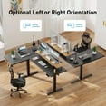 thumbnail image 3 of CHITOOMA L-Shaped Electric Standing Desk with Cable Tray, 63″ x 40″ Dual Motor Height Adjustable Sit to Stand Computer Desk with 3 Preset Heights, 2 Hooks for Home Office, Black, 3 of 7