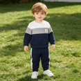 thumbnail image 7 of TOWED22 Toddler Baby Boy Sweatshirt Outfit Dinosaur Print Long Sleeve Shirt Jogger Pants Fall Outfits Winter Clothes Set Size:18-24 M,Color:Blue, 7 of 7