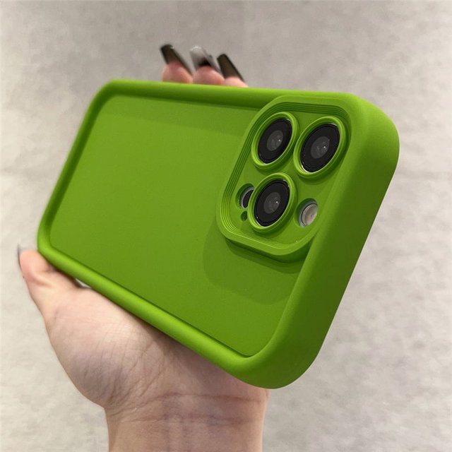 Candy Color Soft Silicone Phone Case For iPhone 15 11 12 13 14 Pro Max Fashion Dopamine Lens Protection Shockproof Bumper Cover T4 For iPhone 12Pro