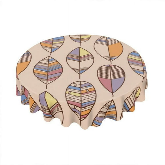 Eveokoki Fall Round Tablecloth,Harvest Tablecloth 60 inch,Autumn Leaf Indoor or Outdoor Holiday Table Harvest Fall Decorations for Home,Dinner