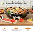 thumbnail image 3 of Hot Pot with Grill, 2000W 2 in 1 Electric Hot Pot Grill Cooker with Dual Temperature Control for 1-8 People, Multi-function Smokeless Shabu Korean BBQ Grill for Simmer, Boil, Fry, Roast, 3 of 6