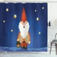thumbnail image 1 of Ambesonne Gnome Shower Curtain, Elf at Night with Cartoon, 69"Wx84"L, Navy Blue and Scarlet, 1 of 3