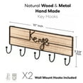 thumbnail image 5 of Snapinvent Wall Mounted Key Hooks Holder | Entryway Wooden Keys Hanger Organizer  |  Natural Wall-mount Wood & Metal Key-hooks, 5 of 8