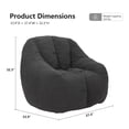 thumbnail image 2 of MINCETA Bean Bag Chair for Adults, Comfy Bean Bag Sofa with Armrest, Dark Gray BeanBag Chair with Back Support for Living Room, Bedroom, 2 of 7