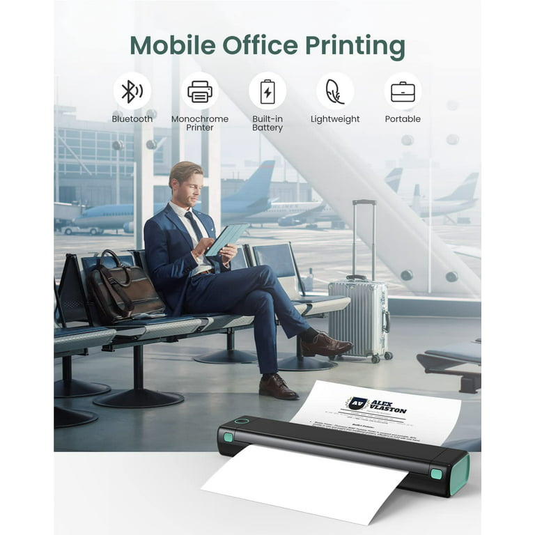 Portable Printers M08F A4 Wireless Bluetooth Thermal Paper Printer Use For  Mobile Office Learn Business Support Smartphone - AliExpress
