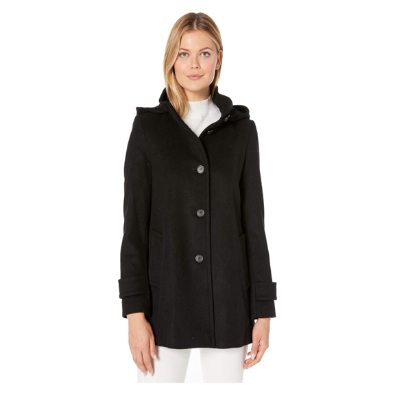 Lauren Ralph Lauren Women's Hooded Walker Coat, Black, S