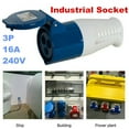 thumbnail image 6 of 240V 16A 3 PIN Blue Industrial Plug Outdoor SOCKETS APPLIANCE Camping Caravan, 6 of 7