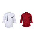 thumbnail image 1 of Chaqueta de primavera para mujer, 2 uds., de camarero duraderos para panadería de Hotel blanco rojo Baoblaze Chaquetas de cocinero, 1 of 8