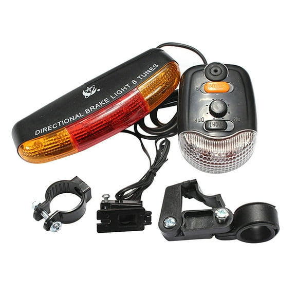 XC-408 Bike Bicycle 7-LED Safety Warning Turn Signal Light Brake Tail Lamp Horn