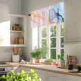 thumbnail image 3 of Gold Striped Valances for Windows, 60 x 18in, Marble Blue Pink Gradient Stripes Rod Pocket Kitchen Valance Curtain Light Filtering Window Treatments for Living Room Bedroom, 1 Panel, 3 of 7