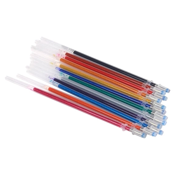 48 Pack Glitter Gel Pen Refills – Multicolor Rollerball Replacement Cartridges for Adult Coloring Books, Art Drawing, Doodling & Sketching (1.0mm, Universal Fit)