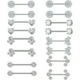 thumbnail image 2 of QQTDFG 1 Pair 14g Stainless Steel Nipple Rings CZ Crystal Nipple Piercing Women Jewelry-Style7, 2 of 9