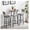 Grey, variant on 3 Piece Bar Table Set for 2, Round 2 Tier Bistro Pub Dining Table with PU Upholstered Stools with Backrest, Counter Height Kitchen Set for Small Space, Rustic Brown