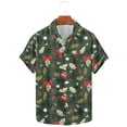thumbnail image 2 of Camisas de Manga Larga para Hombres, Botón de Impresión Blusa de Cuello, Camisa de Poliéster de Moda Casual, 2 of 5