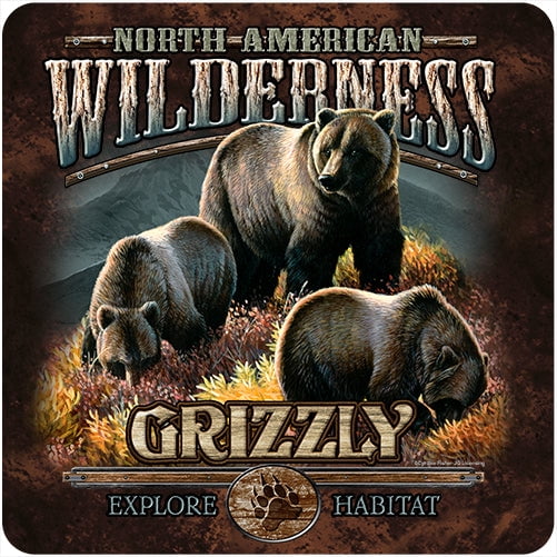 Grizzly Wilderness Novelty Sign | Indoor/Outdoor | Funny Home Décor for Garages, Living Rooms, Bedroom, Offices | SignMission personalized gift Wall Plaque Decoration