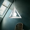 thumbnail image 4 of chandelier suspension cage triangular shape iron lampshade lighting fixture for living room dining room suisine bar White, 4 of 4