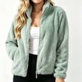 thumbnail image 5 of ZUBMGKTE Winter Fleece Jacket for Women 2026 Zipper Stand Collar Casual Coats Winter Outerwear Big & Tall with PocketsM-5XL, 5 of 6