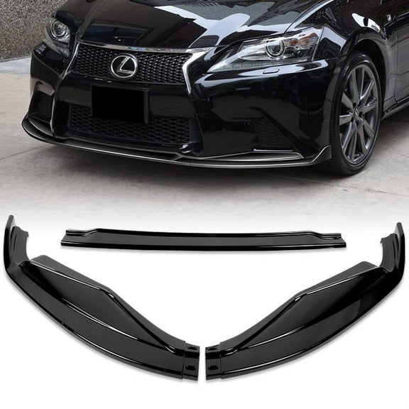 Stay Tuned Performance Front Bumper Spoiler Lip For 2013-2015 Lexus GS350 GS450h F-Sport Painted Black