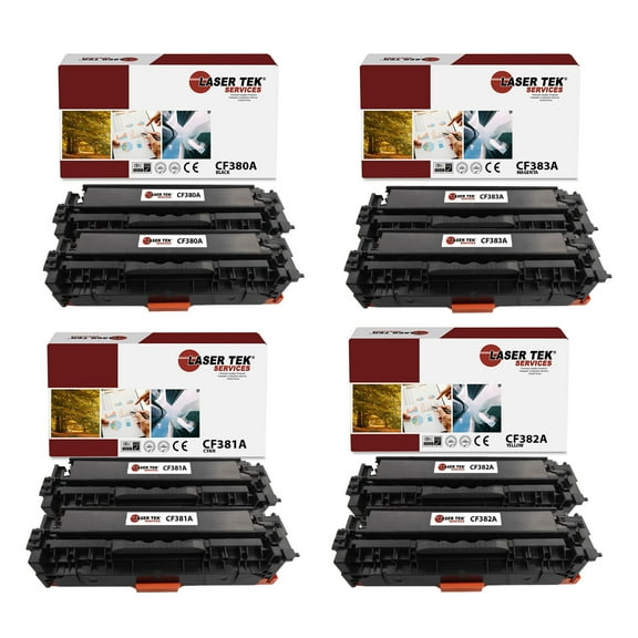 8Pk LTS 312A B C M Y Compatible for HP LaserJet Pro MFP M476nw M476dn Toner