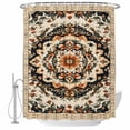 thumbnail image 2 of Bohemian Floral Waterproof Fabric Shower Curtain,Vintage Boho Retro Ethnic Tribes Waterproof Fabric Shower Curtain for Bathroom Curtains Bathtubs Hotel Shower Curtains with 12 Hooks Standard 60x72, 2 of 8