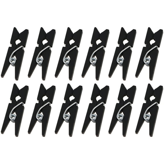 Monyance clothes pins 300pcs Small Wooden Pegs Black Clips for Photos Crafts(0.98X0.24X0.12Inches)