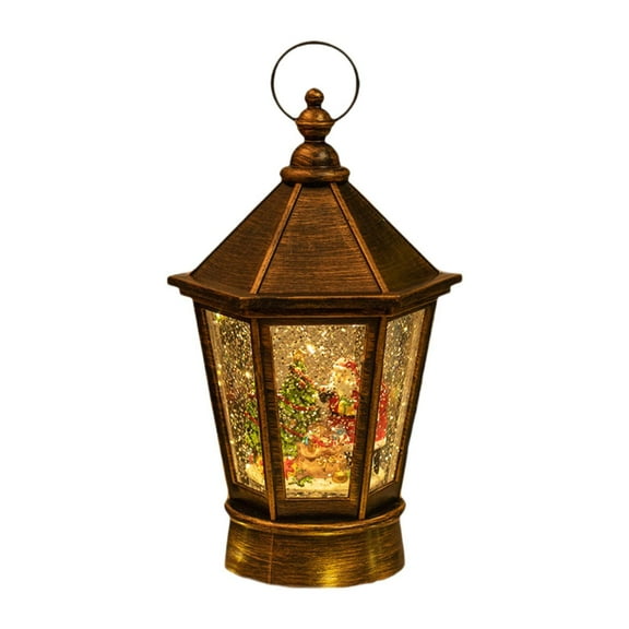 yotijay Christmas Hanging Lantern Christmas Decoration Table Centerpiece PVC Night Light Santa