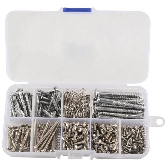 204 Pcs Guitar Screw Kit 9 Types Assortment Set with Springs for Electric Bridge Pickup Pickguard Tuner Switch Neck Plate