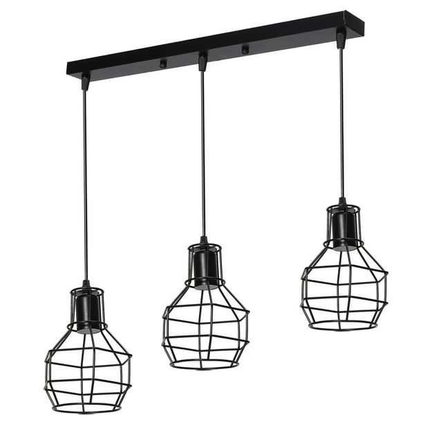 Industrial Pendant Lighting Edison Metal Caged Vintage Hanging 3 Lights Rustic Light Ceiling Lamp Fixture For Kitchen Dining Room Bar Hotel Restaurant Com - Edison 3 Light Ceiling Bar Industrial Pendant Lighting Edison Metal Caged Vintage Hanging 3 Lights Rustic Light Ceiling Lamp Fixture For Kitchen Dining Room Bar Hotel Restaurant Com - Edison 3 Light Ceiling Bar