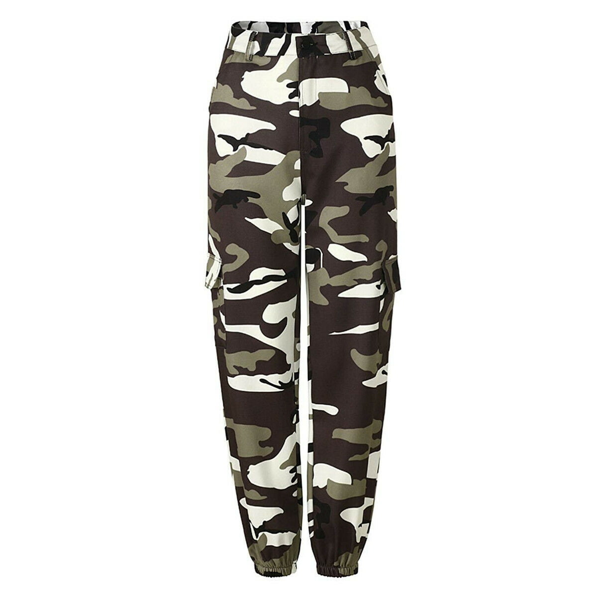 Hip Hop Womens Camo Cargo Trousers Casual Pants Military Army Combat Camouflage