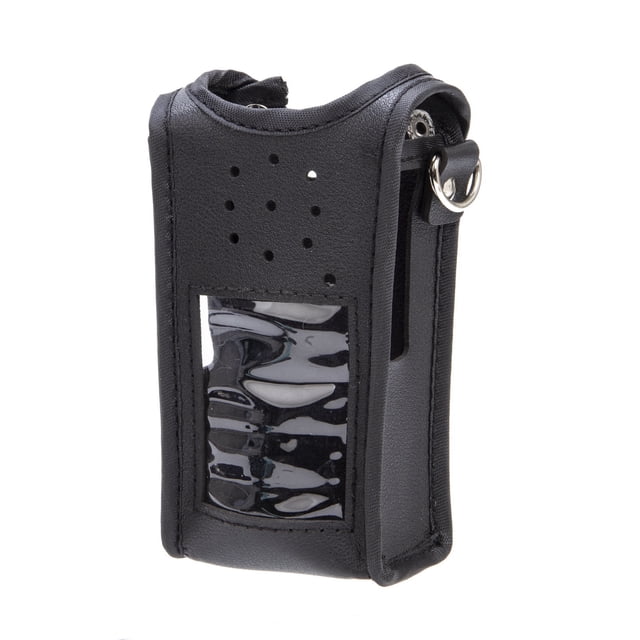 JIAHAOO UV-Series Radio Accessory - Soft Leather Case with Transparent PVC, Tailored for Buttons, Shoulder Strap