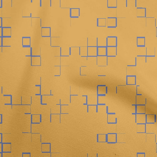 oneOone Polyester Spandex Mustard Yellow Fabric Geometric Sewing Craft Projects Fabric Prints By Yard 56 Inch Wide