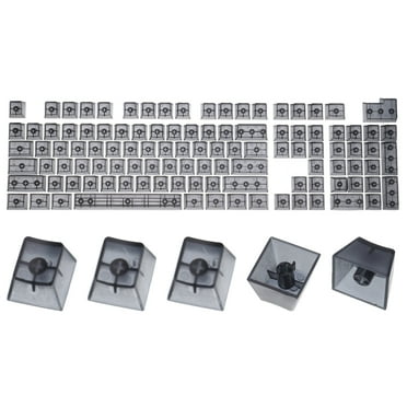 104 Key Blank Backlit Clear Keycap Set OEM Profile Double Shot 60% for Mechanical Keyboard Layout, Black