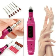 Electric Nail Drill File Acrylic Art File Manicure Pedicure Portable Machine Kit, Pink