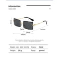 thumbnail image 5 of Gafas de sol rectangulares retro sin montura para mujeres y hombres, lentes tintadas, gafas cuadradas vintage sin marco de metal dorado, 5 of 5