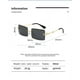 thumbnail image 5 of Gafas de sol rectangulares retro sin montura para mujeres y hombres, lentes tintadas, gafas cuadradas vintage sin marco de metal dorado, 5 of 5
