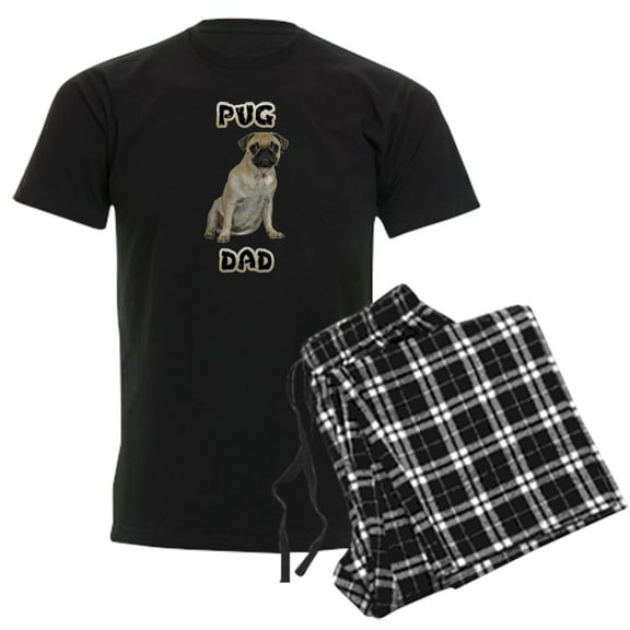 CafePress - Pug Dad Men's Dark Pajamas - Men's Dark Loose Fit Cotton Pajama Set