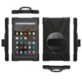 thumbnail image 4 of Dteck Case For Amazon Kindle Fire HD10 2017/2018/2019 Released, Shockproof Armor Heavy Duty Protective Cover Kickstand Palmstrap Rubber Hard Case (without Screen Protector)10.1 inches,Black, 4 of 6