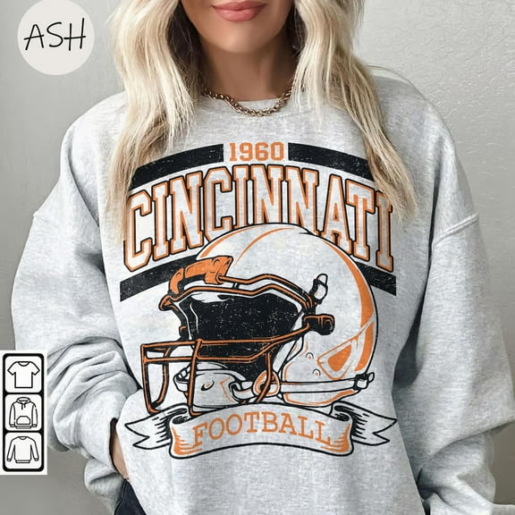 Vintage 90s Style Cincinnati Football Sweatshirt, Retro Sports Fan Shirt, Trendy Game Day