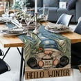 thumbnail image 7 of Hello Winter Blue Gnome Table Runner, Pine Tree Snowflake Hot Cocoa Farmhouse Kitchen Dining Table Decor, Christmas Holiday Rustic Home Decoration Indoor Outdoor Party Supply 13 x 90 Inches, 7 of 7