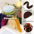 thumbnail image 3 of Uxcell 1 inch Velvet Ribbon, 2 Roll 6 Yard Velvet Frayed Fringe for Gift Wrapping and Wedding Invitations, Brown, 3 of 7